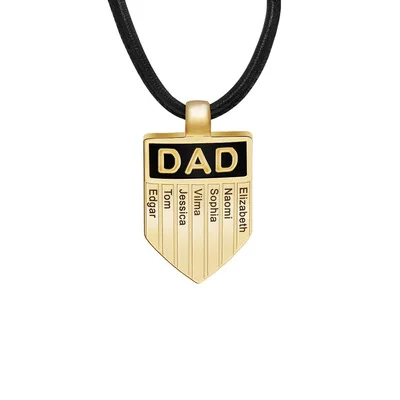 

2021 Hot Sale Customizable Necklace Engraved Kids Names Necklace Personalized Dad Necklace For Men, As picture