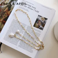 

perfect baroque big pearl retro silver necklace