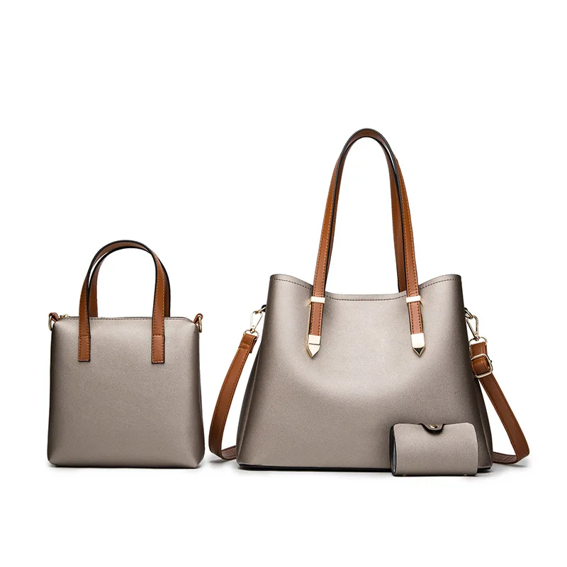

women handbag composite 3 pcs set cosmetics women hand bags for ladies purse bag