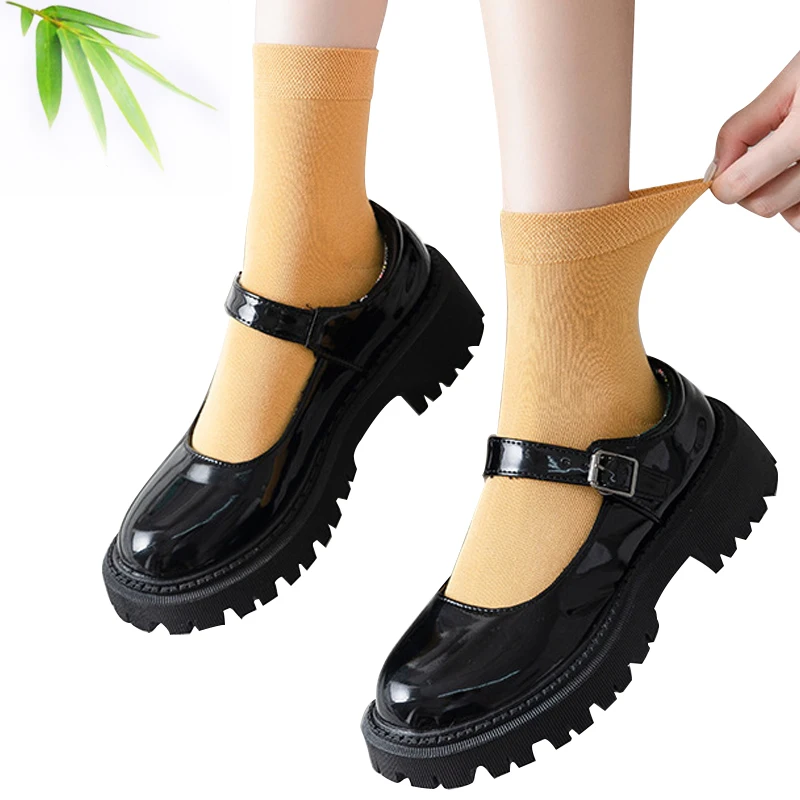 

1 Pair Shipping Quality Solid Color Seamless Breathable Bamboo Ankle Socks Women