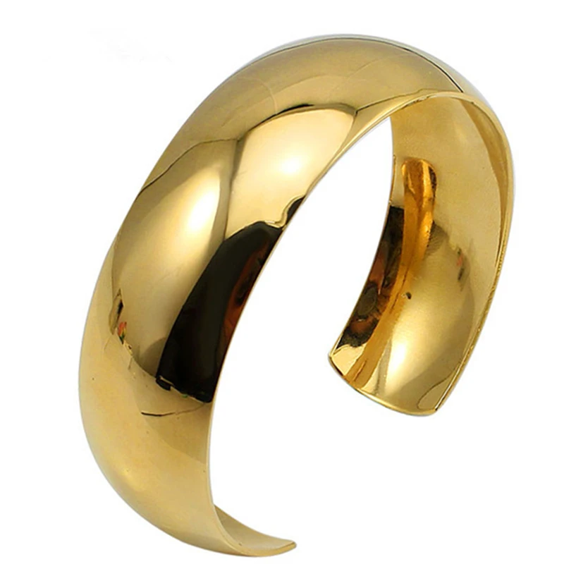 

Fashion Shiny Gold Cuff Bracelets & Bangles for Women Jewelry Female Wide Bracelet Punk Style Trendy Accessories, Glod