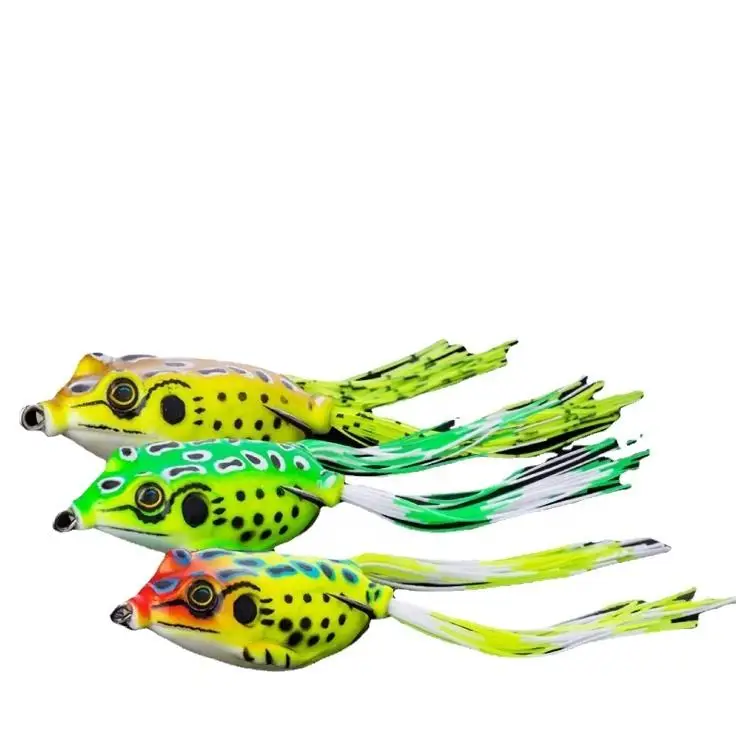 

JETSHARK 5G-15G Frog Lure Soft Bait Plastic Fishing Lure with Fishing Hooks Topwater Ray Frog Artificial 3D Eyes