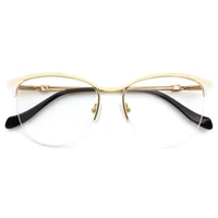 

Custom Logo Fashion Metal Half Frame Eyeglasses 2020 New Chinese Clear Frame Spectacle For Female