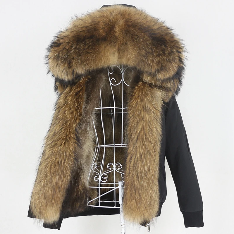 

OFTBUY Waterproof Bomber Parka Winter Jacket Women Real Fox Fur Coat Natural Raccoon Fur Outerwear Hood Streetwear Detachable