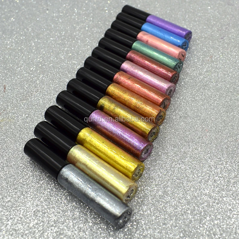 

QUNXIANG 13 Colors Precise All Day Makeup Waterproof Shimmer Glitter Liquid Eyeliner Sparkling Colorful Eyeliner Eye Shadow