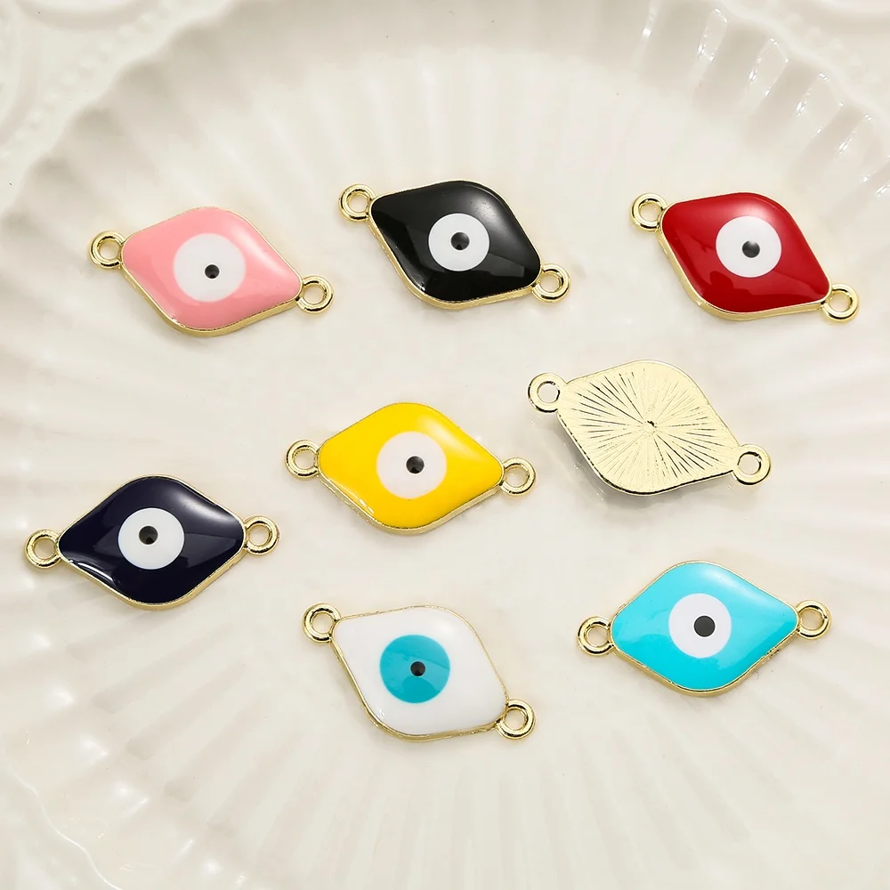 

Retro Evil Eyes Connectors Mix color Enamel Turkey charm For Making Bracelet necklace Anklet Handmade Craft Jewelry Accessories, As shown