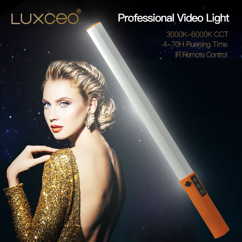 

LUXCEO Q508D photography equipment photo studio light Bi-colors dimmable usb rechargeable photography led lighting for video tv, Orange