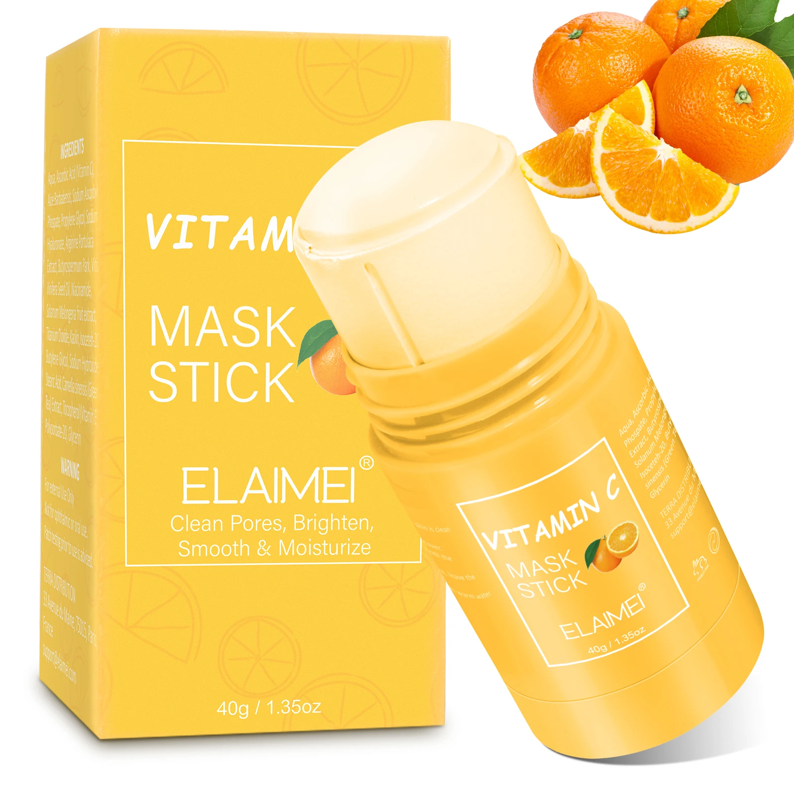 

ELAIMEI Reduce Blackhead Deeply Clean Moisture Control Oil Vitamin C Facial Cleansing Mask Stick