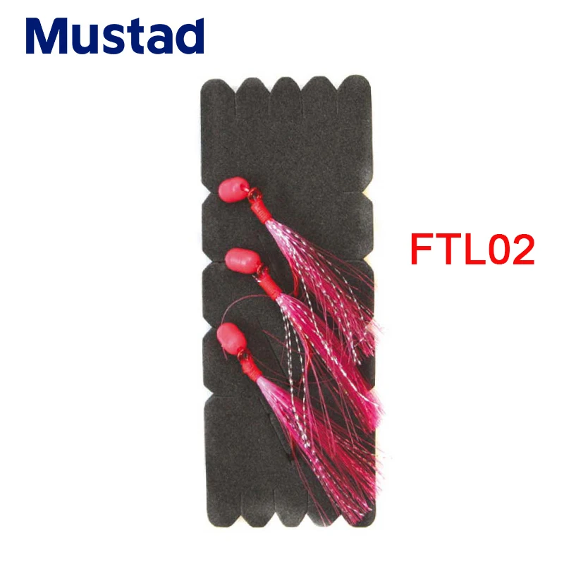 

Mustad FTL02 Norway Slow Jigging Origin Fishing Hook Fastach Leaders Long Red Flashet Fishing lures, As picture