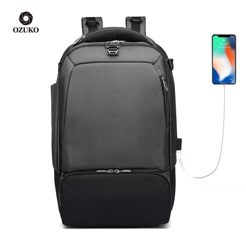 

Ozuko 9086 Waterproof Laptop Backpack 17 Inch Bag Student Outdoor Waterproof Backpack Rucksack Backpack Wasserdicht Schul, Black,blue,camo,grey