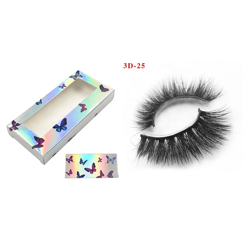 

Y 3D-25 Top ranking faux cils 3D 18 mm real mink false eye lashes soft comfortable with colorful cardboard box, Natural black lashes