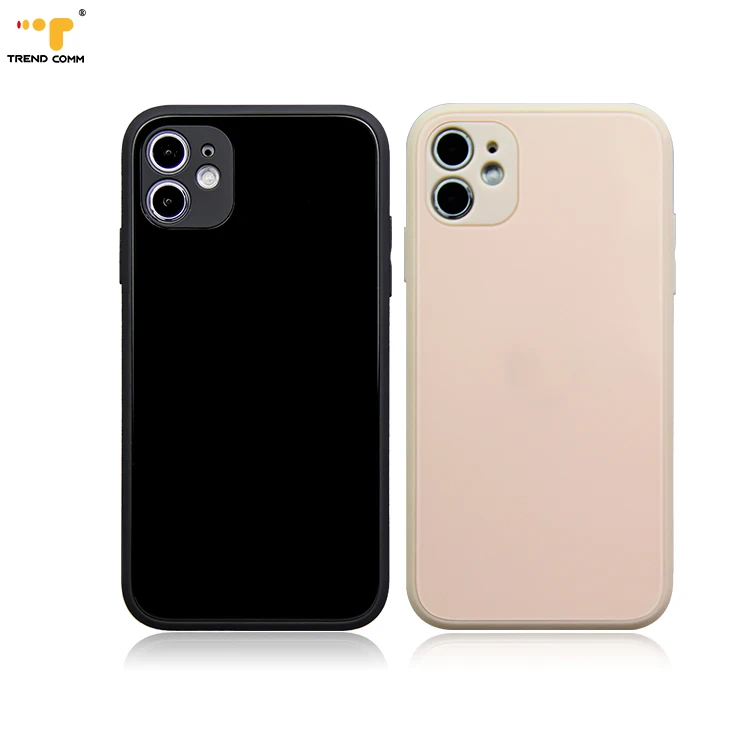 

Precise Camera Protection Luxury TPU Glass Back Phone Case For iPhone