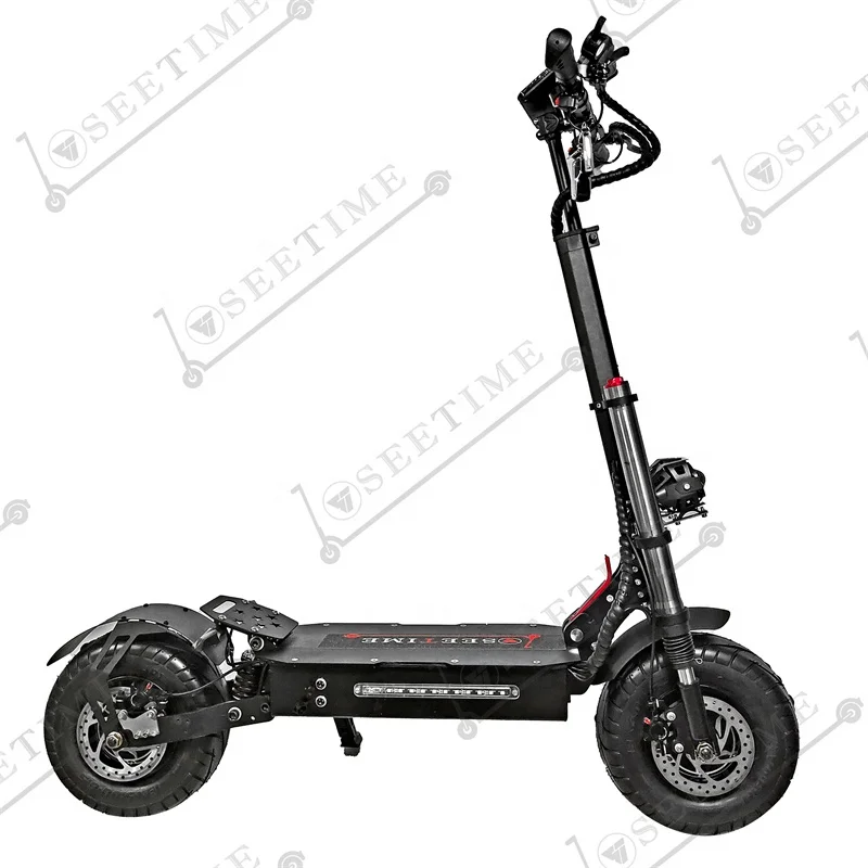 

SEETIME 13X New Design 2 Wheel 13inch dual motor 60V 8000w electric motorcycle Electrical Scooter With seat, Black