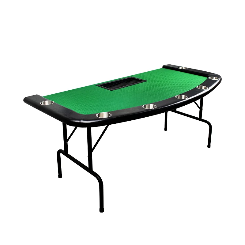 

YH OEM Custom Rectangle Lightweight Poker Table With Plastic Dealer Tray For Gambling, Red/green/bule/black