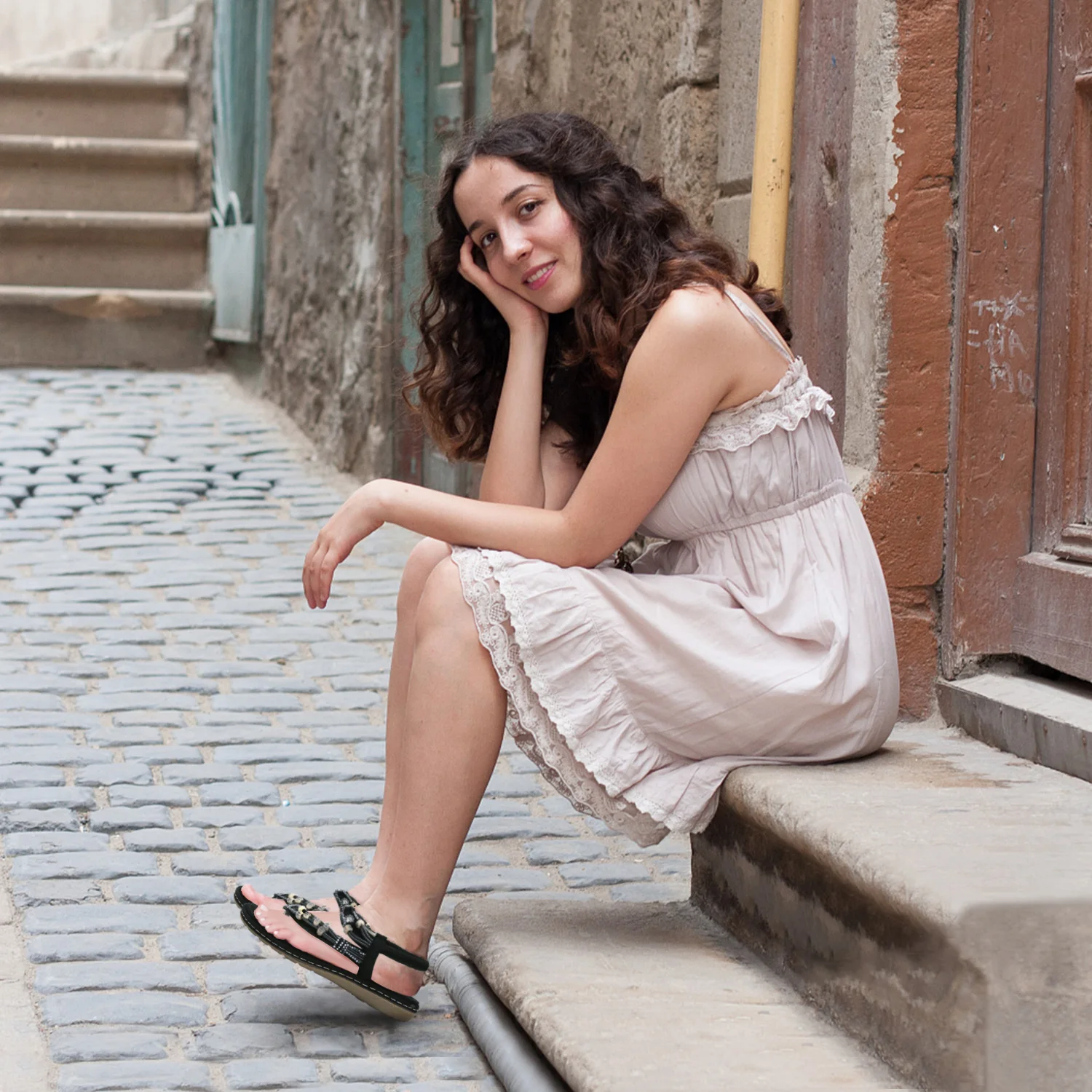 

2021 New Arrivals Rope Flat Casual Channel Woman Flip Flop Wove Sandals, 3 colors