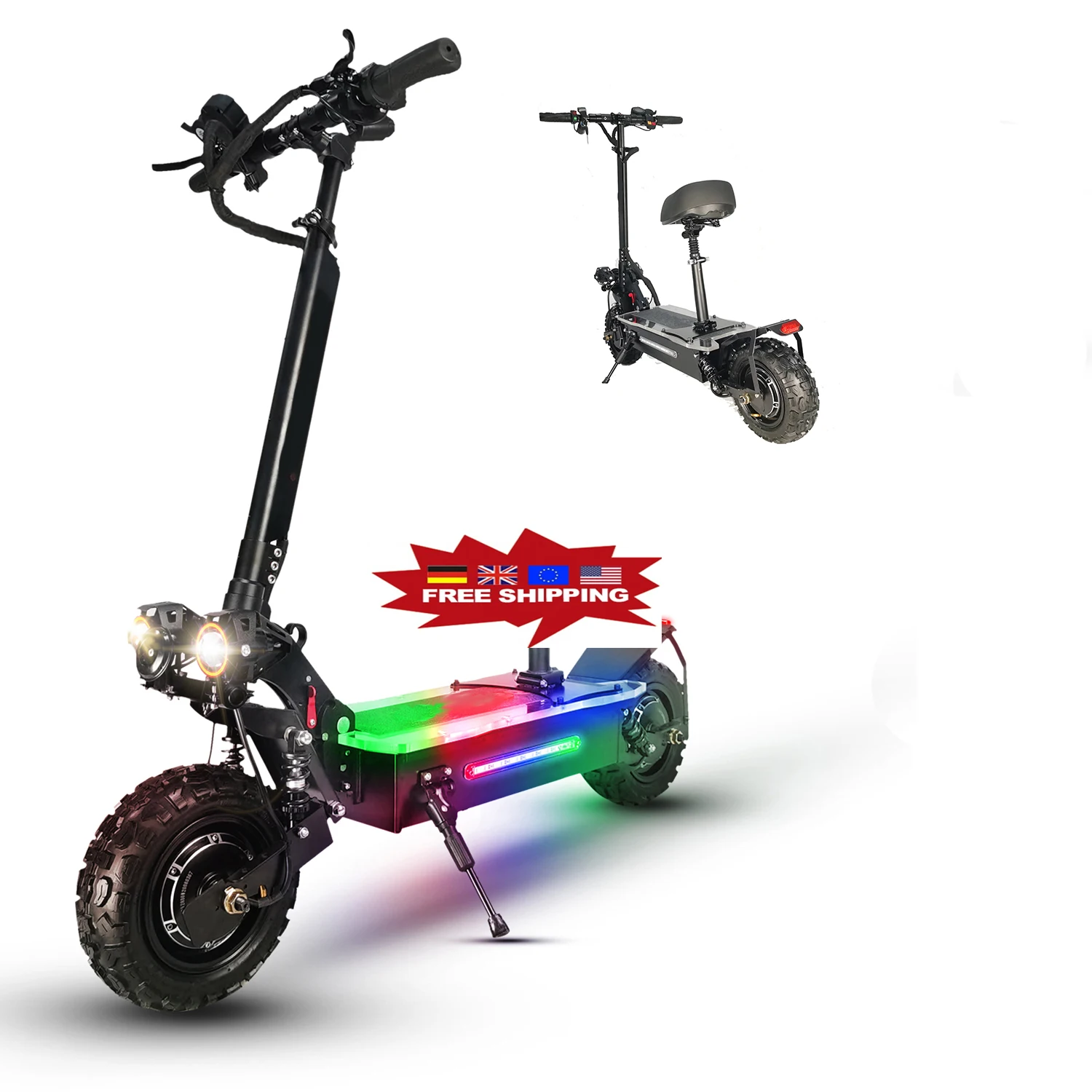 

Free shipping 80km/h DDP USA warehouse fast shipping 5600w 8000w 60v 11inch off-road powerful electric scooter foldable 60v