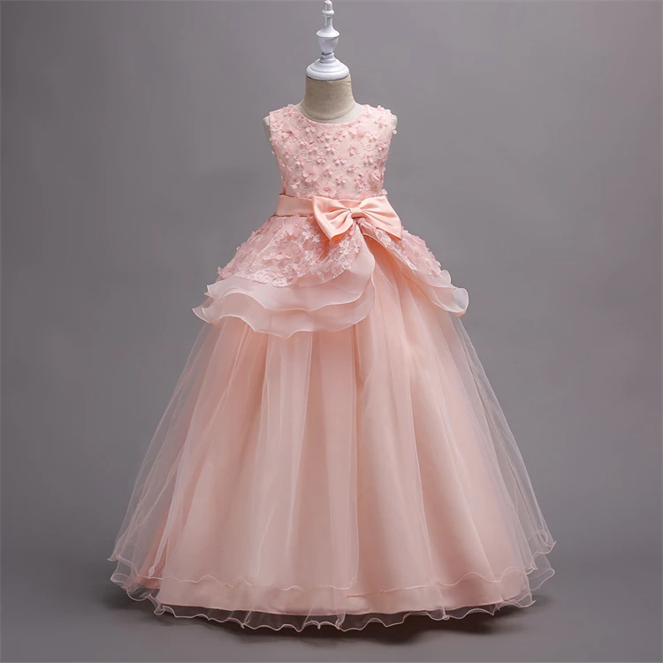 

Wholesale Best-selling products Elegant tulle petal long skirt wedding flower girl Organza Girls dresses