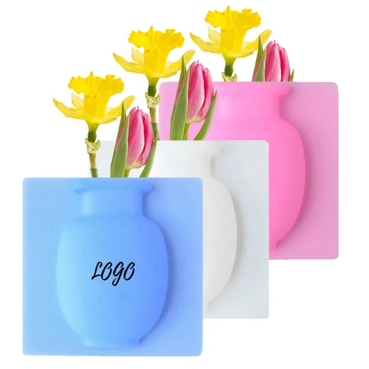 

Removable Self-adhesive Soft Silicone flower vase Creative Refrigerator Decoration, Customized color