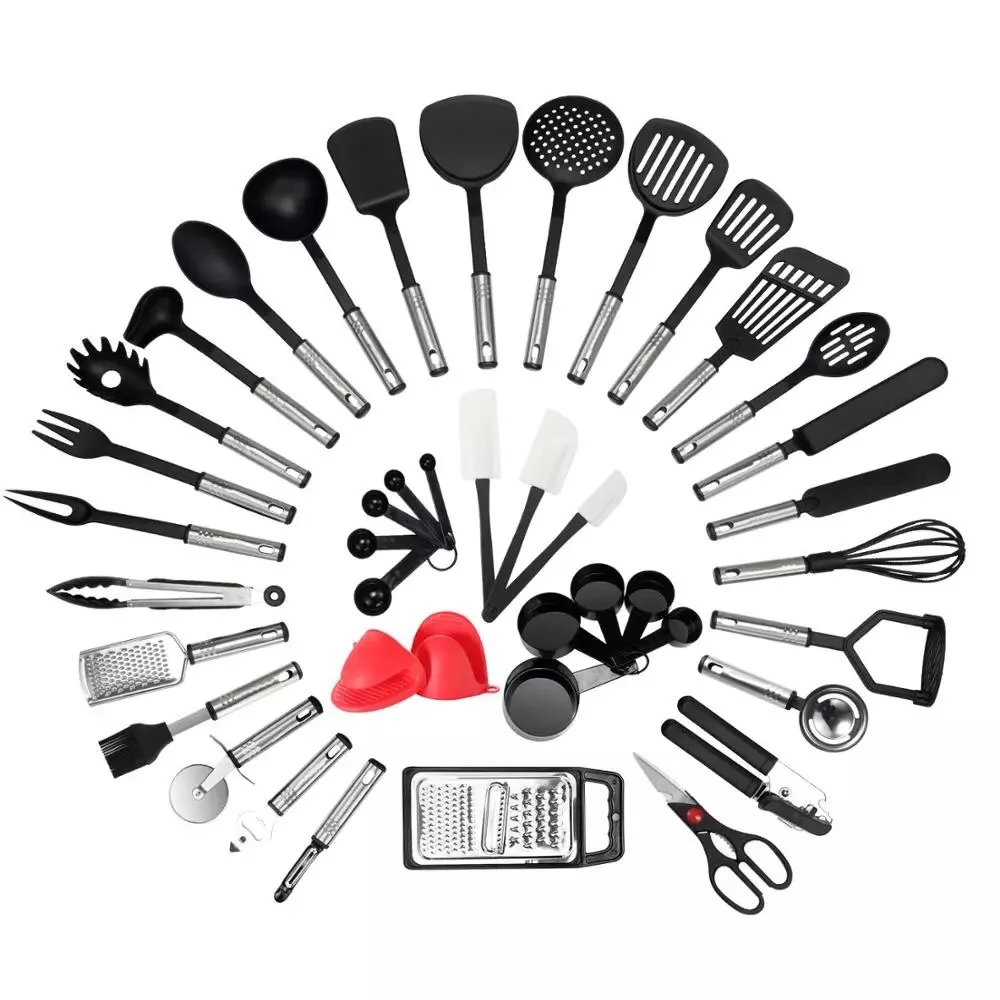 

42 sets of nylon kitchenware Stainless steel kitchen gadgets kitchen accessories, Black