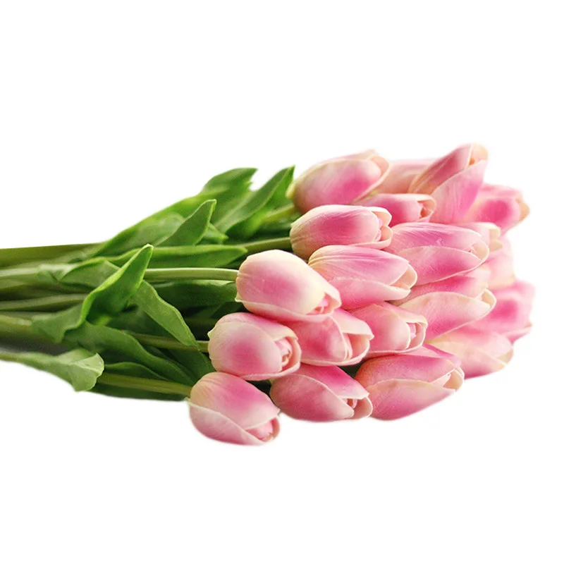 

M001 hot Sale Pu Real Touch Flowers Artificial Tulips For Wedding Decoration