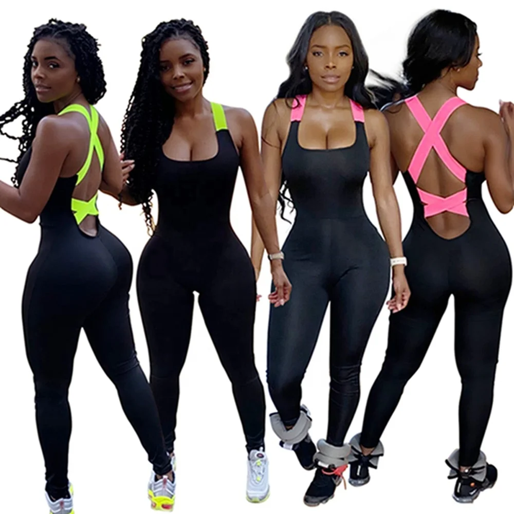 

Women Sport Gym Workout Yoga Jumpsuit Drop Shipping, As shown