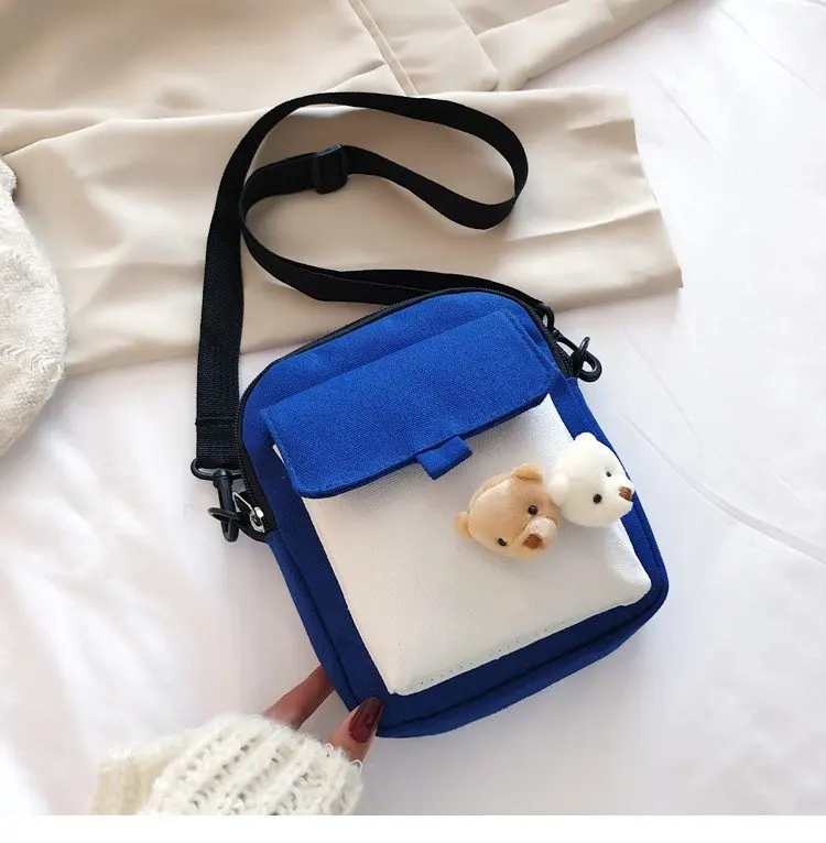 

Wholesale promotional lady's shoulder bag durable cotton bag, White/black