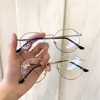 

Vintage Anti Blue light Glasses Frame Round Lens Myopia Optical Mirror Simple Metal Women Men Transparent Eyewear Frames