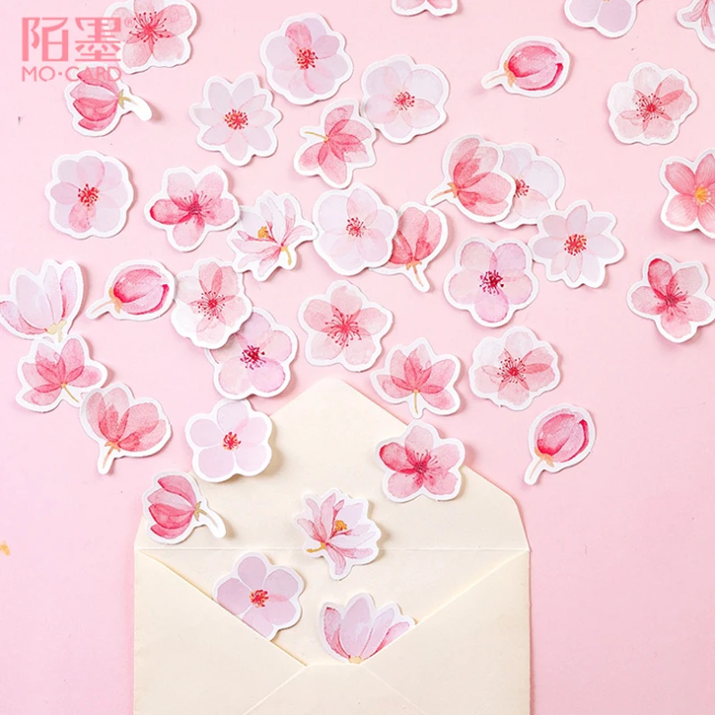 

45pcs/box Cute Cherry blossom story Boxed Stickers Diary Adhesive Boy Girl Scrapbooking Decorative DIY Stickers