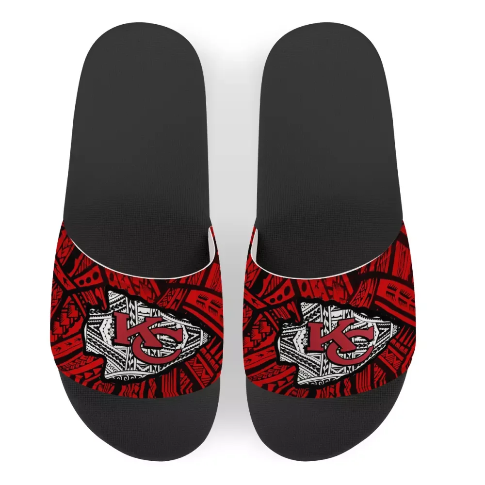 

Chiefs football team slippers red Polynesian tribal design print Men shoes boys sleeper indoor slipper shoes NFLE sandal custom, Customized color