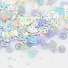 DIY Laser Silver 4mm Smiling Face Sequins Emoji PVC Paillette For Crafts Flat Smile Faces Hologram Sequin Kids