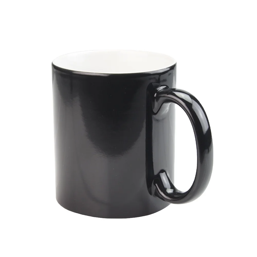 

11oz Black Sublimation Mug Wholesale Magic Sublimation Color Changing Ceramic Couple Mugs Sublimation Magic Mug Supplier