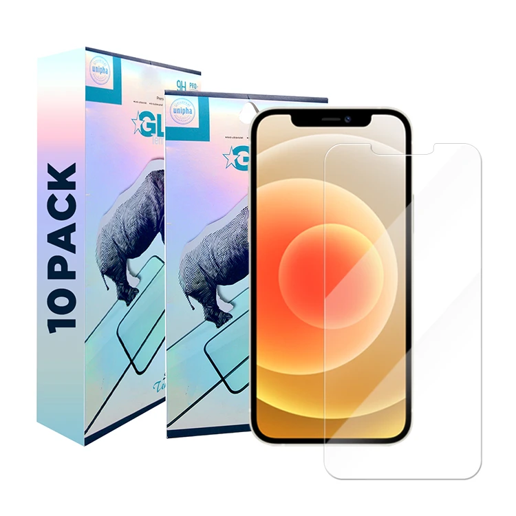 

For iPhone 11 12 Pro Screen Protector 10 Pack Tempered Glass Film Durable 0.33mm 9H Hardness Shatter Proof Screen Protector