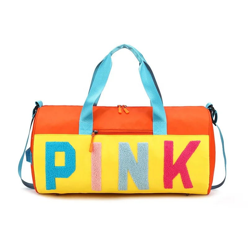 

Wholesale waterproof pink duffel bag for women oem rolling gym bag large capacity ladies yoga fitness workout bag, Red /blue/black/gray customized