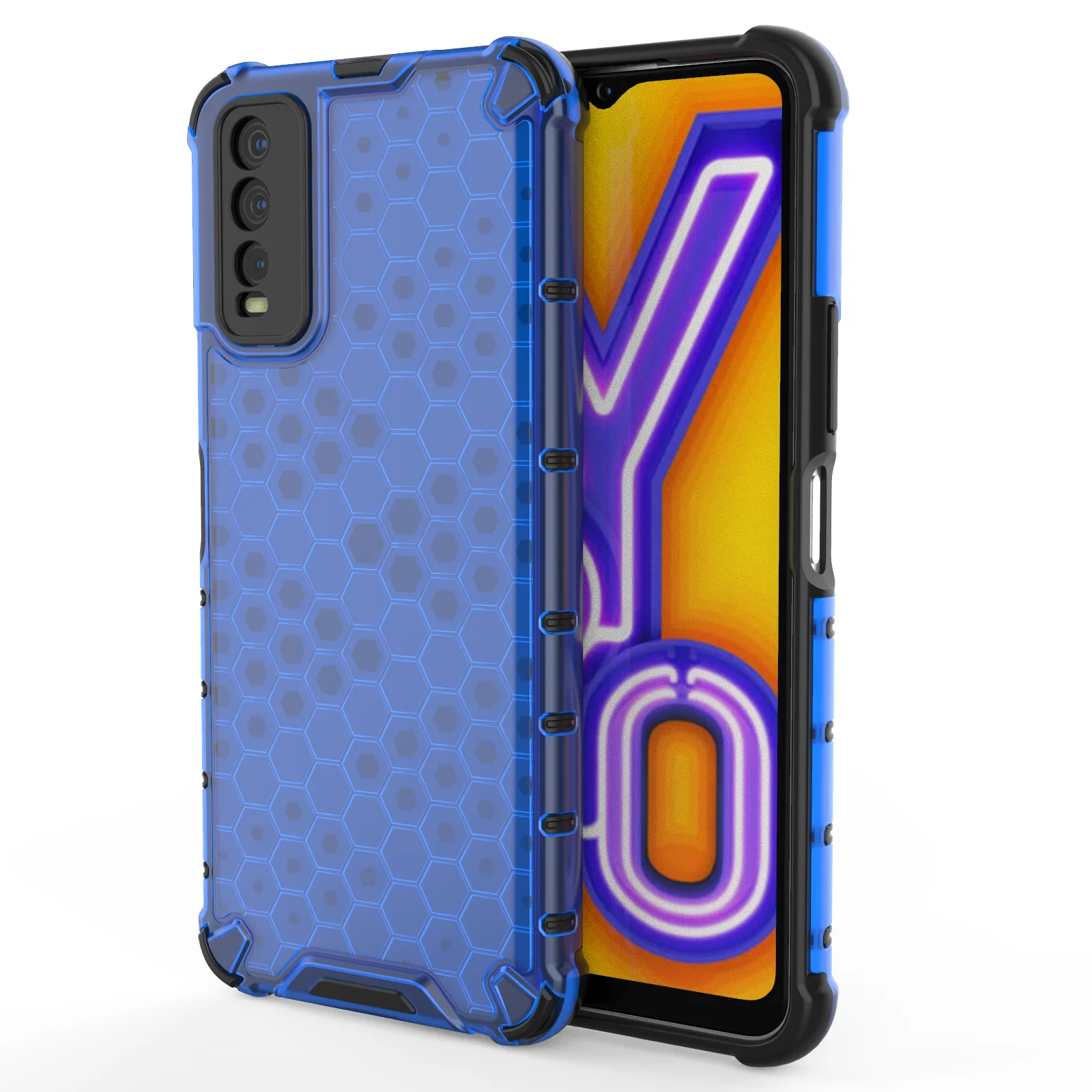 

Hybrid Silicone Hard Case Bumper Cover For VIVO Y20, As pictures