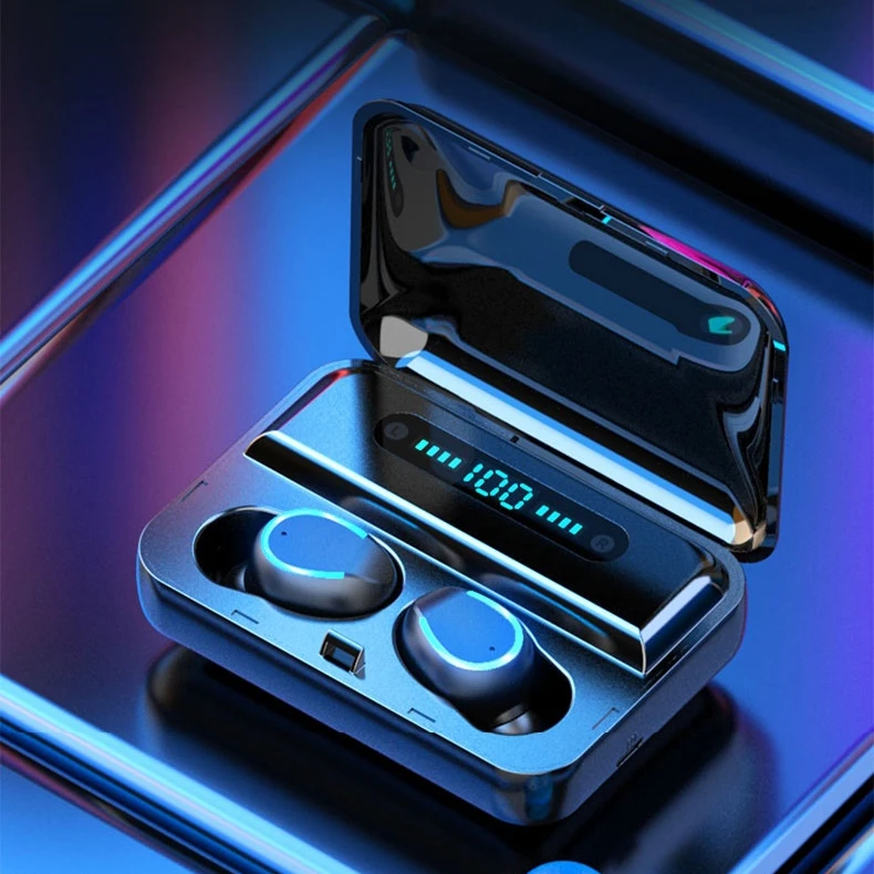 

F9 Headset Earphone Led Mini F9-5A Blue-tooth Earbuds 5.0 TWS In-ear Headphones
