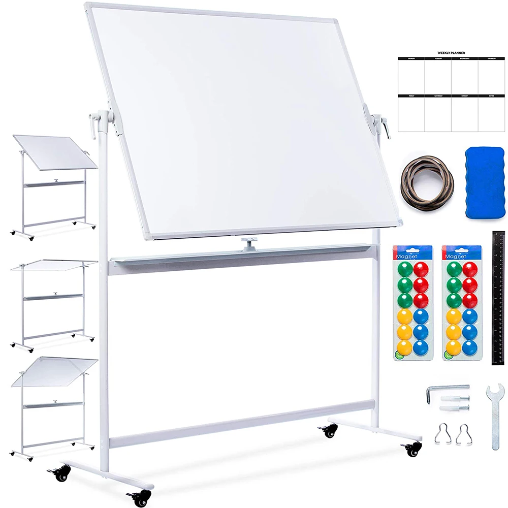 Standing Mobile Magnetic Dry Erase Double Side Whiteboard For Office ...