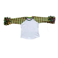 

girls mardi gras 100 cotton icing ruffle long sleeve baby carnival holiday t shirts raglans kids colorful cheap cute clothing
