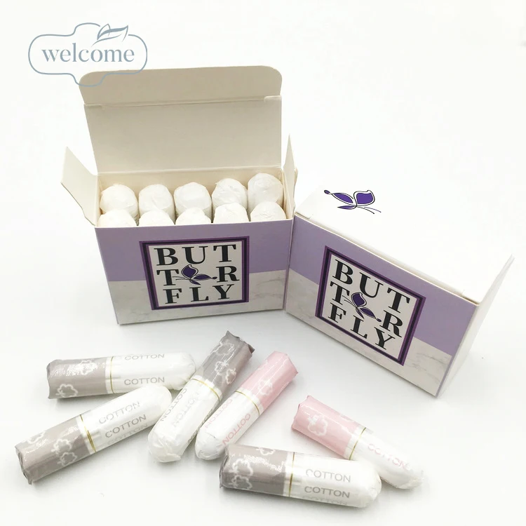 

Private label product line menstrual tampon storage box rayon and cotton tampons