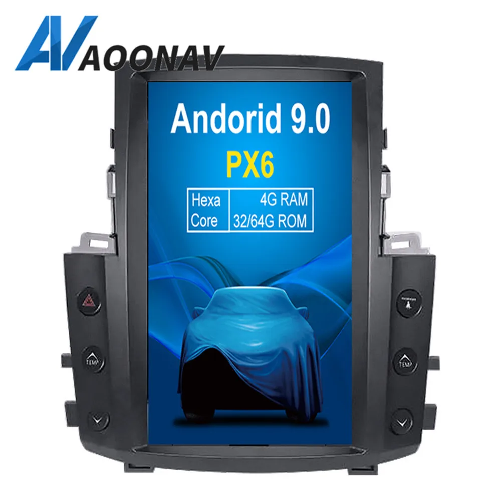 

AOONAV Android 9.0 vertical screen 13.6 inch car Radio GPS navigation For LEXUS LX570 2007-2015 car DVD player support carplay, Black