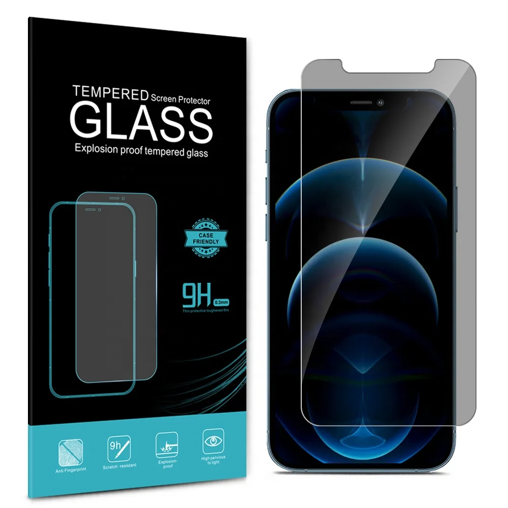 

Privacy Screen Protector Compatible for iPhone 12 and iPhone 12 Pro 5G 6.1 inch Tempered Glass High Clear
