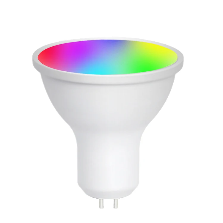 Tuya plastic colorful indoor lighting smart bulb  GU10 GU5.3 MR16 5W wifi spot light