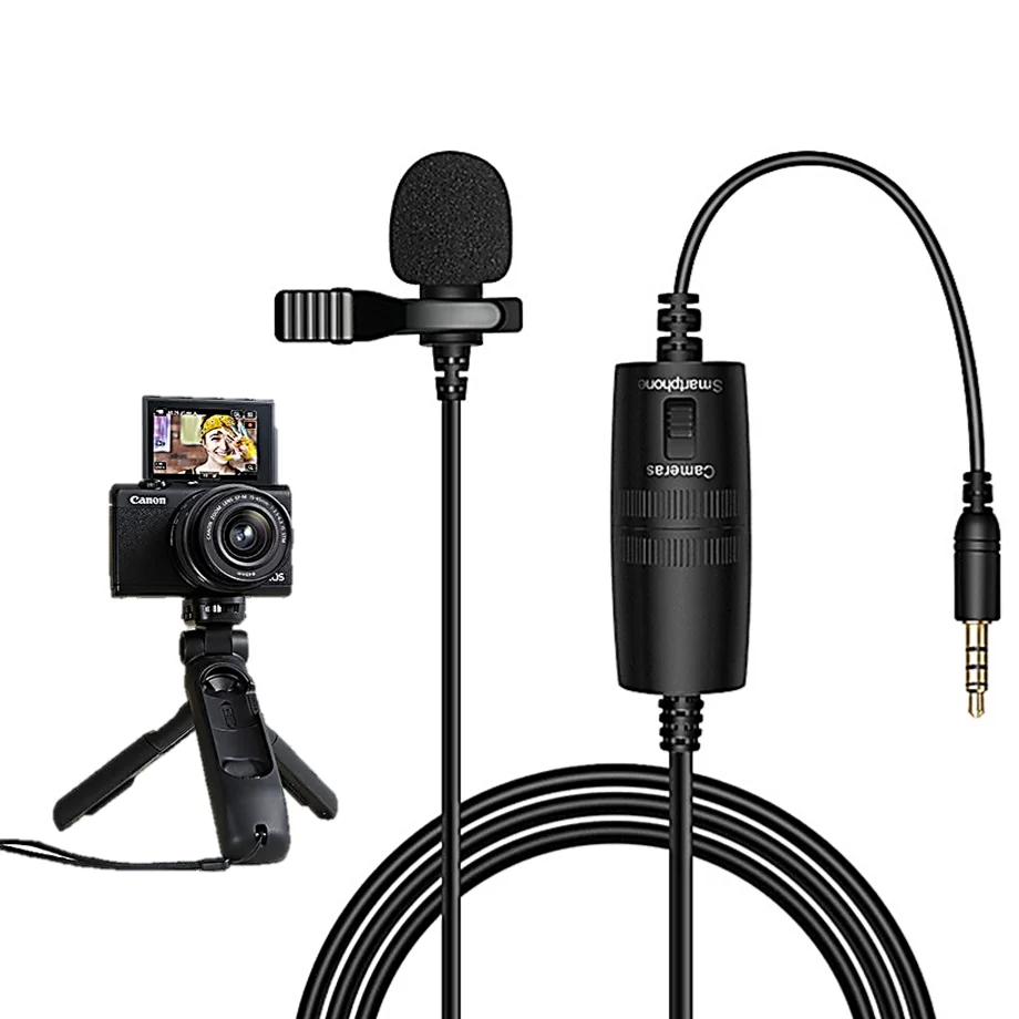 

Phone Camera recording wired microphone lavalier phone recording microphone clip