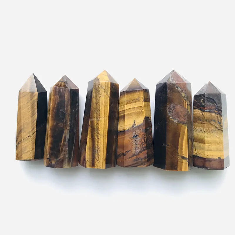 

Bulk wholesale natural crystal towers hand carved tiger eye points for decoration