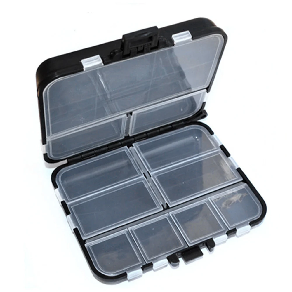 

EASYPOO 16 Compartments Plastic Fishing Box Bait Case Carp Fish Lures Hooks Storage Case Carp Fishing Equipment Fishing Tackle, Black