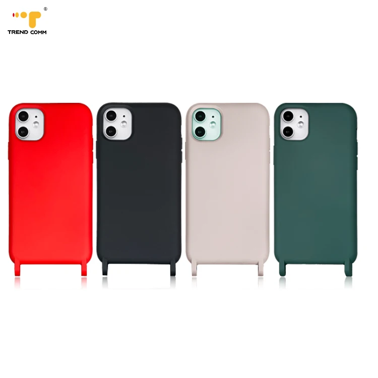 

6S-11 Pro Max Anti Shock Silicone Phone Cover Crossbody For iPhone Case