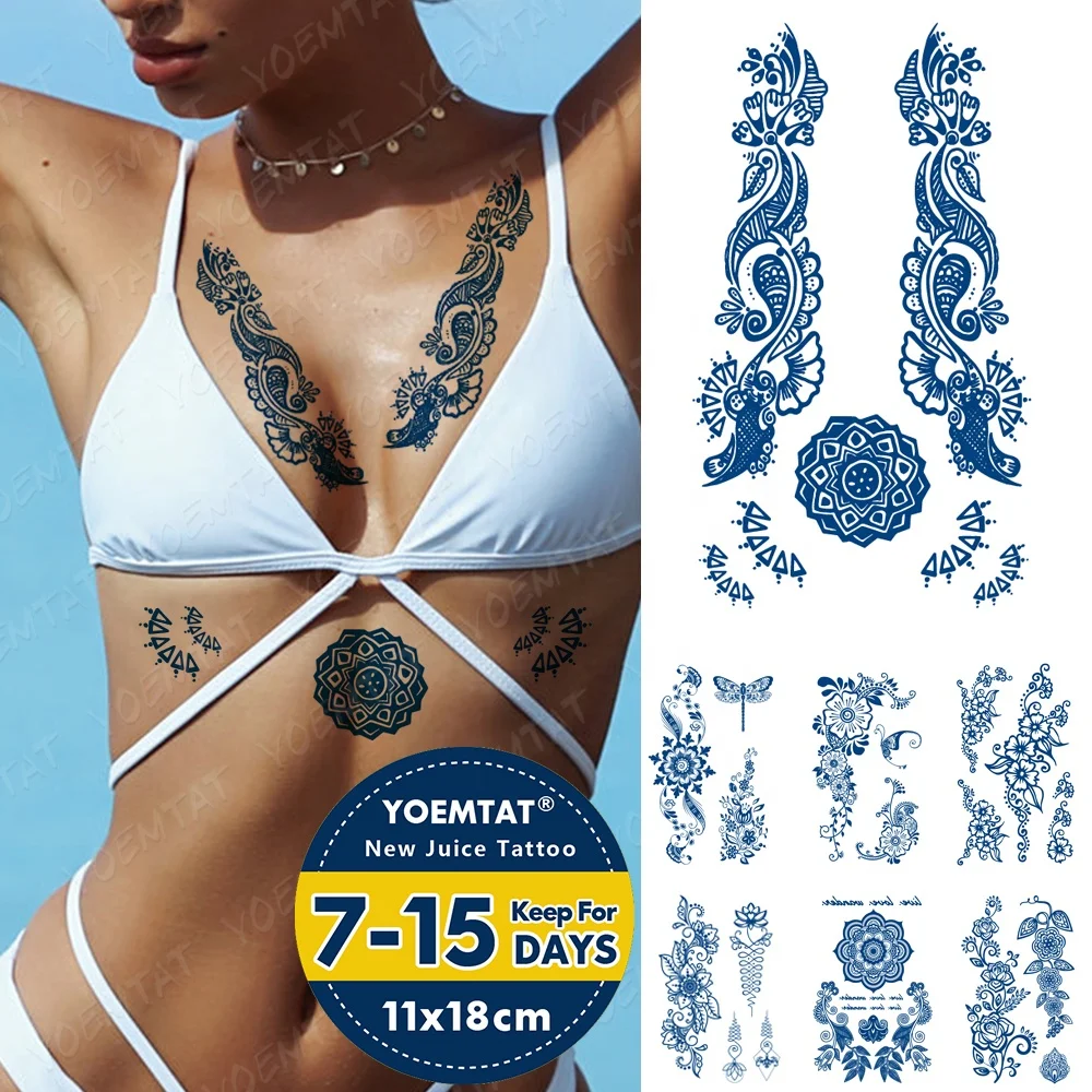 

High quality chest sexy long lasting tattoos waterproof body art tatoo herbal tattoo sticker for women, Cmyk