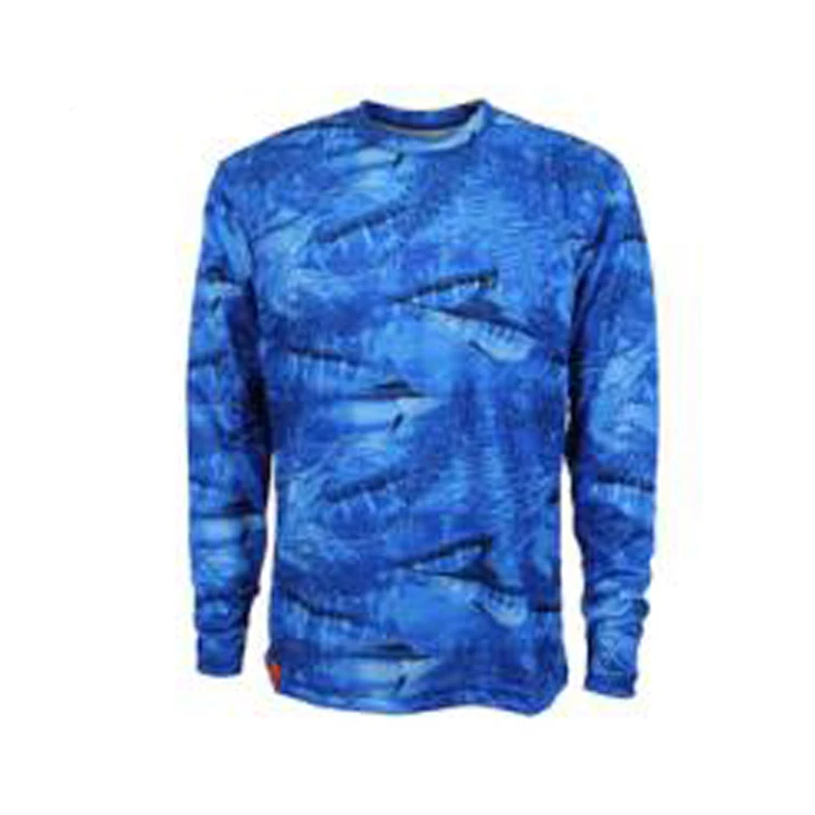 Custom Round Neck Blank Long Sleeve Hunting Fishing Jerseys Upf 50