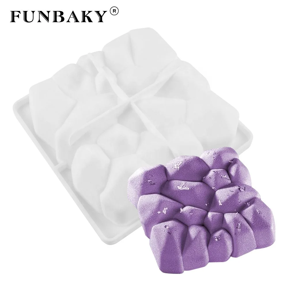 

FUNBAKY JSC3054 Food grade nontoxic cake mold silicone healthy material new design rectangle shape mousse cake homemade cake kit, Customized color