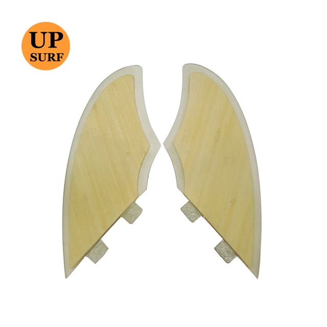 

Factory Keel Fins Future Bamboo Veneer Twin fins FCS SUP Surfing Fin, Grey,white