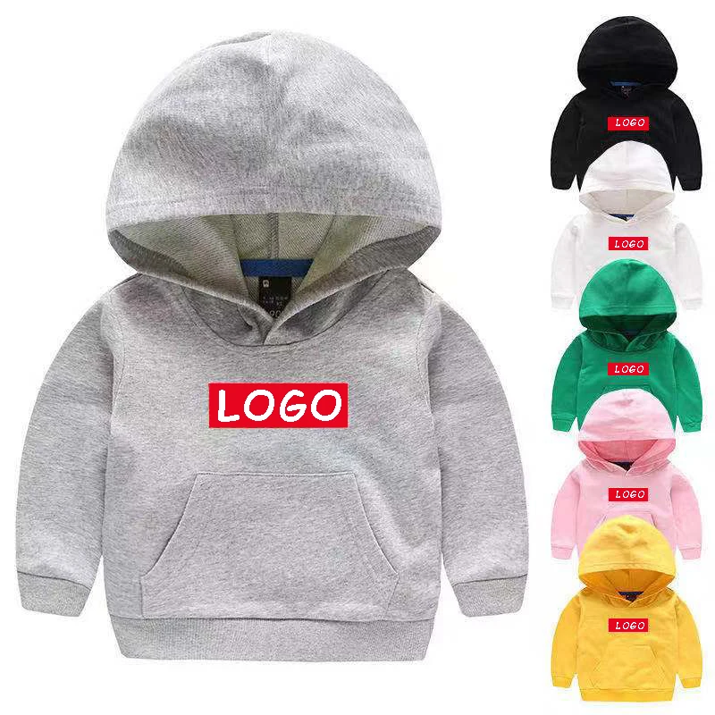 

Custom Logo Children Plain Boys Hoodies Cotton Kids Pullover Sweatshirt